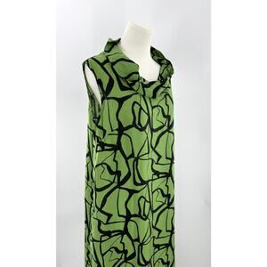Cut Loose Green & Black Abstract Midi Long Dress Small Comfort Lagen Look
